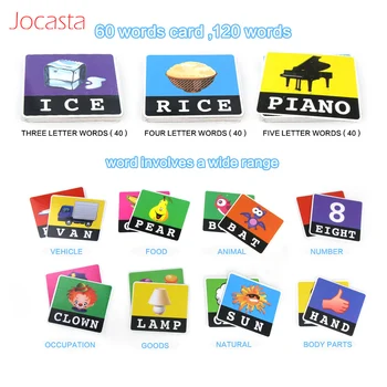 Pisownia alfabet puzzle odpowiednie litery gra z 60 словесными mapami i 26 angielskimi literami karty dzieci wczesne zabawki edukacyjne