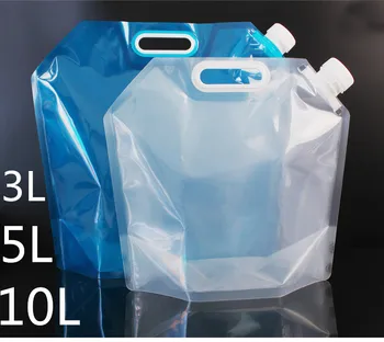 Pojemność 5L10L składana torba na wodę składany wielokrotnego użytku elastyczny ręczne podnoszenie camping, piesze wycieczki, odkryty przetrwanie butelka