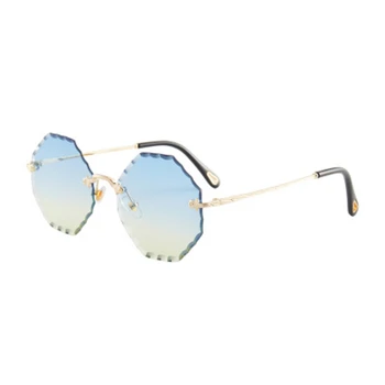 Polygon no frame okulary dla kobiet 2020 luksusowej marki retro metalowe okulary kobieta ocean cieniowane soczewki okulary kobieta UV