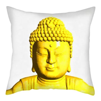 Posąg Buddy opublikował ozdobną poszewkę buddyzm styl poliester poszewka do dekoracji wnętrz kanapy rzucić poszewkę