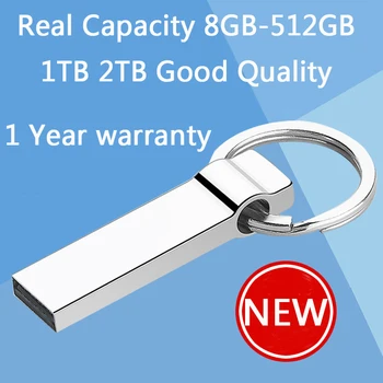 Prawdziwy gorący metalowy brelok Mini 64GB USB Flash Drive 1TB 2TB 32GB Pen Drives 16GB Pendrive 8GB Memory Stick Disk On Key 512GB