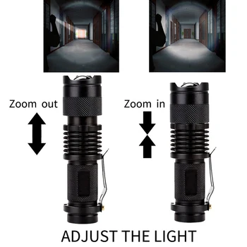 Przenośny mini-latarka Cree Q5 LED latarka używać AA 14500 akumulator Latarka przewodnik światło wodoodporny zoom-oświetlenie