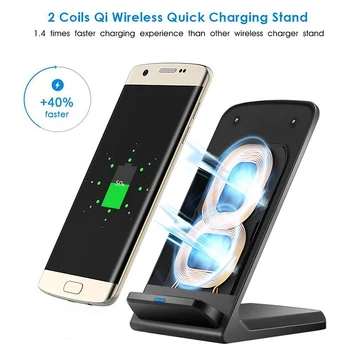 Qi Wireless Charger QC Quick Charge 2.0 dla iPhone X XS 8 XR Samsung S9 S10 S8 S10E szybka bezprzewodowa stacja ładująca szybkie ładowanie