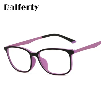 Ralferty Ultra Light TR90 komputerowe okulary oprawki okulary Mężczyźni Kobiety optyczne ramki stopień krótkowzroczności punkty przezroczysty czarny X1655
