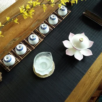 RAYUAN Natural Bamboo Table Runner Placemat herbaty dywaniki Table Placemat Pad sufitowy wystrój domowe kawiarni dekoracja restauracji
