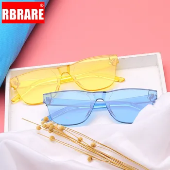 RBRARE Candy Color okulary Kobiety wysokiej jakości bez oprawy syjamskie okulary Modis przezroczysty święto Street Beat okulary
