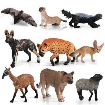 Realistyczne modele dzikich zwierząt figurki działania Lew nietoperz Jeżozwierz leśne zwierzę symulacja kolekcja zabawki edukacyjne dla dzieci