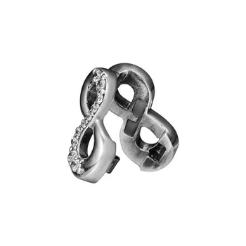Refleksji znak nieskończoności klip koraliki do wyrobu biżuterii fashion 925 srebro biżuteria Kryształ Urok koraliki do рефлексий bransoletki