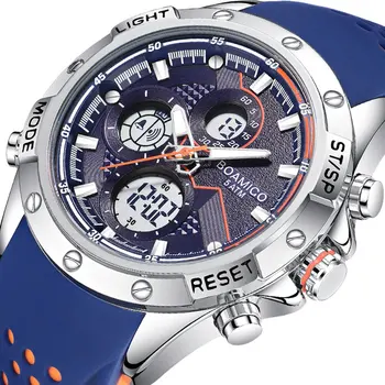 Relogio masculino BOAMIGO top marki męskie zegarki dla mężczyzn wojskowe cyfrowy led zegarek Kwarcowy zegarek sportowy wodoodporny reloj hombre