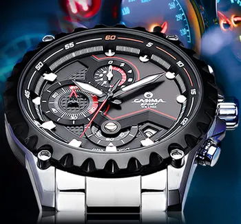 Relogio Masculino CASIMA Luxury Brand Zegarki męskie sportowe wielofunkcyjne męskie zegarek kwarcowy zegarek ze stali nierdzewnej wodoodporny do 100 m