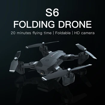 Remove Control Drone Toy S6 Folding Samolot Dual Camera Professionele 2.46 G HD 1080p 4K Camera Wifi Quadcopter prezent dla dorosłych