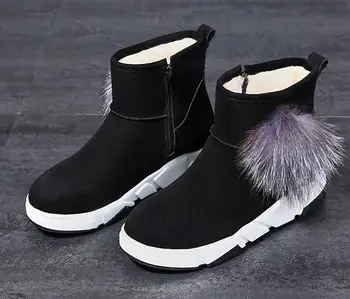 Rozmiar 34--41 2019 skórzane zimowe buty damskie buty zimowe ciepłe buty zimna zima Damskie botki damskie wysokość zwiększa się o 4 cm
