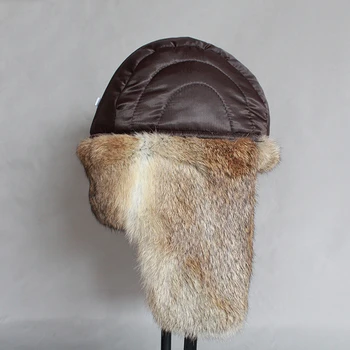 Rycie futro bombowiec kapelusz Mężczyźni Kobiety zima rosyjski śnieg czapka z ушанками gruby ciepły Trapper ушанка