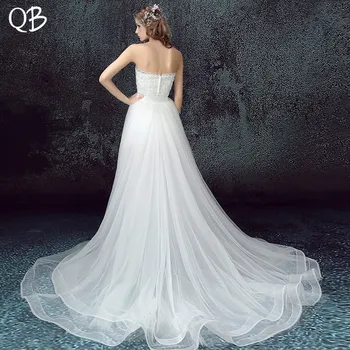Sexy odpinany spódnica Wieczorowa tiul koronki-up suknia ślubna 2020 nowe suknie ślubne suknie ślubne WE05