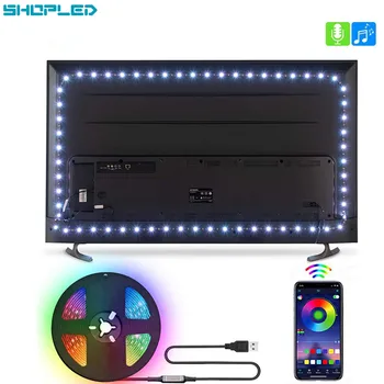 SHOPLED Led Light Strip USB 5V Bluetooth Control TV Backlight 5050SMD 0.5/1/2/3M taśma RGB strip lampa salon schody oświetlenie