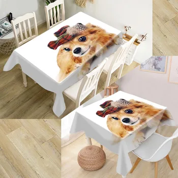 ShunQian Chihuahua Dog obrus 3D Оксфордская tkaniny kwadratowa/prostokątna pokrywa przeciwpyłowa stołu na imprezę Home Decor TV Covers