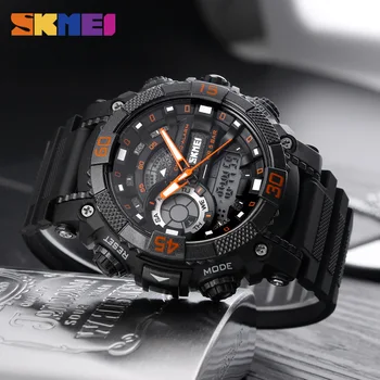 SKMEI moda dial sportu na świeżym powietrzu elektroniczne zegarki męskie kwarcowy zegarek cyfrowy wodoszczelny 50 m RelojWristwatches Relogio Masculino