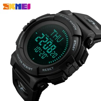SKMEI Top luxury Sport Watch Men Compass 5Bar wodoodporne zegarki sportowe wielofunkcyjne cyfrowe zegarki Relogio Masculino 1290