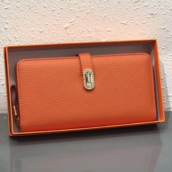 Skóra naturalna designerski portfel portfel damski moda kopertę kieszeń na telefon komórkowy panie luksusowy długi portfel portmonetka damska