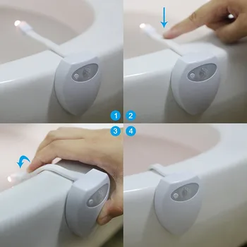 Smart Bathroom LED Toilet USB Night light Body Motion Activated Seat Sensor Lamp 8-Color Toilet Bowl Wodoodporny Backlight