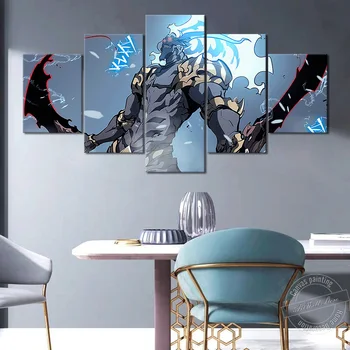Solo wyrównanie anime rysunek HD plakat baran płótno sztuka na ścianie obraz do salonu Wystrój sztuki płótno Malarstwo prezent na Urodziny