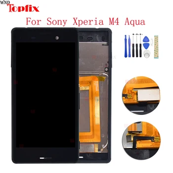 Sony Xperia Aqua LCD E2303 E2333 E2353 Wyświetlacz ekran dotykowy digitizer z ramką do Sony M4 LCD Assembly części zamienne