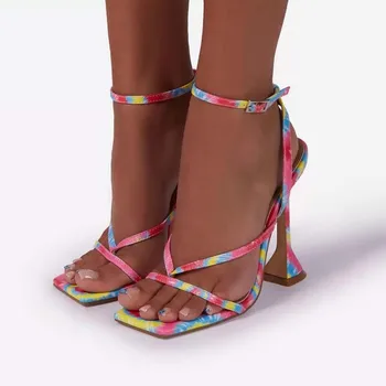 Sorphio duży rozmiar 42 kolor letnie damskie sandały open toe wysokie obcasy klamry sandały kobiety stylowe partii sexy INS gorące buty kobieta