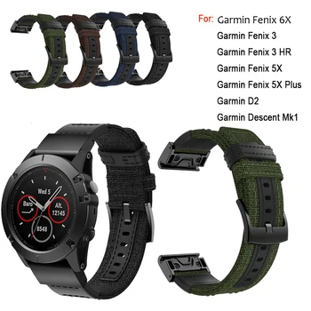 Sport quick Easy fit pasek do zegarka Garmin Fenix 6X 5X 3 3 Smart watch bransoletka 26 22 mm nylonowy pasek wielorowkowy dla Fenix 6 5 plus
