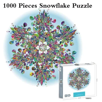 Sprzedaż 1000 szt./kpl. puzzle Crystal Śnieżynka okrągłe puzzle dla dorosłych dzieci gry rodzinne gry LBV