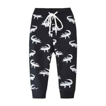 Sprzedaż detaliczna spodnie dresowe jesień zima dla dzieci chłopcy odzież zwierzęta drukowane nowe wzory dziecięce spodnie spodnie bawełniane dzieci chłopcy spodnie
