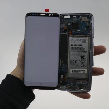 Super AMOLED Samsung Galaxy S8 S8 plus G955f G950F G950U G950FD Burn-in Shadow wyświetlacz LCD ekran dotykowy digitizer z ramką