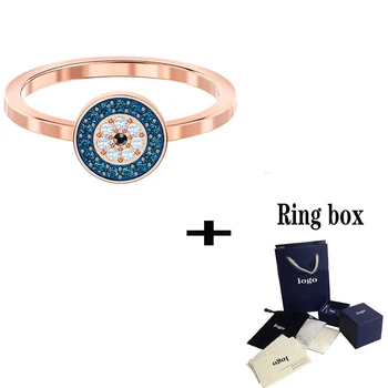 SWA 2019 autentyczne nowy pierścień, eleganckie połyskujące wspaniałe Kryształowe dekoracja, romantyczny prezent dla mamy i przyjaciółki