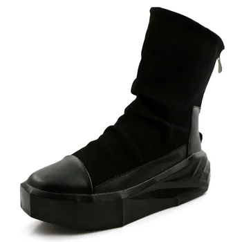 SZSGCN428 mężczyźni 6 cm wysokość zwiększenie platformy buty tylna zamek-skórzane buty męskie, mieszane kolory Y3 wysoki top czarny biały męskie buty