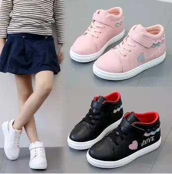 Słodkie dzieci buty dla dziewczyn miękkie dziecięce mokasyny nowa jesienna miłość drukowane Dziecięce buty do biegania dla dzieci buty sportowe dla chłopców