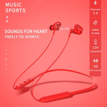 Słuchawki Bluetooth 5.0, słuchawki bezprzewodowe, lekkie sportowe słuchawki GORSUN E18A Magnetic in-Ear Stereo Neckband