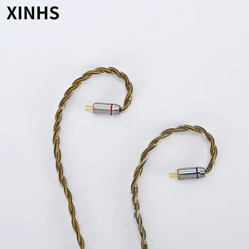 Słuchawki kabel 4 sedno miedziana powłoka złoto mieszane linia aktualizacji HiFi przewód słuchawek MMCX/0.78 mm 2Pin/QDC/TFZ dla SE535 UE900S