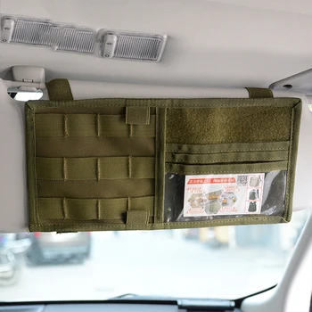 Taktyczny MOLLE Vehicle Visor EDC Tool Pouch Car Sun Visor Organizer CD Storage Bag Holder Interior Car Hunting Accessories