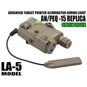 Taktyczny PEQ-15 LED Light Weapon z zielonym laserowym karabinem myśliwskim latarki lampy ulepszona wersja