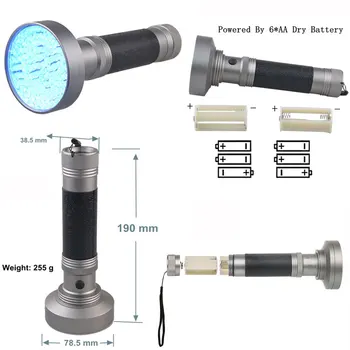 TMWT 395nM 7W potężny UV latarki 100 UV LED Czarny Światło Latarki uv latarki do analizy moczu zwierząt domowych