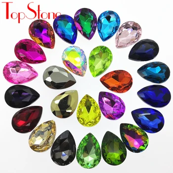 TopStone wszystkie rozmiary kolory каплевидное szkło Kryształ niezwykły kamień wskazał temu rhinestone spadek do produkcji biżuterii