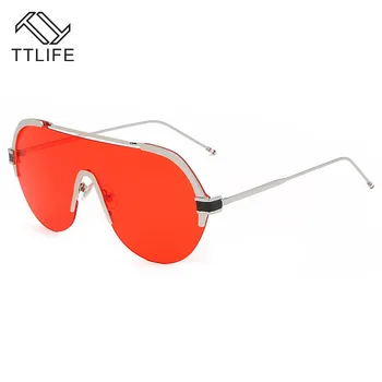 TTLIFE Half Frame metalowe okulary Kobiety негабаритная ramka syjamskie luksusowe męskie/damskie okulary klasyczne vintage okulary UV400