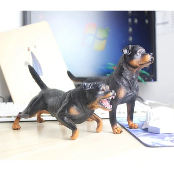 Twarde PVC Uciekające zwierzęta figurki symulacja rottweiler modele poznawcze dzieci zabawki wystrój stołu prezenty dla dzieci policyjny pies modelu