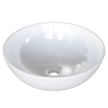 Umywalka ceramiczna okrągła umywalka nad blatem łazienka, wc kolor biały nowoczesny stos 41 '5 cm