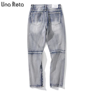 Una Reta Graffiti męskie jeans New Hip Hop Skinny Bottom Zipper Jeans Men Jean Denim Joggers meble ubrania дырчатые jeans dla mężczyzn