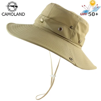 UPF 50+ wiadro kapelusz lato Mężczyźni Kobiety odkryty kapelusz Boonie Słońce ochrona UV szerokie pola wojskowa armia wędkowanie, piesze wycieczki taktyczna czapka