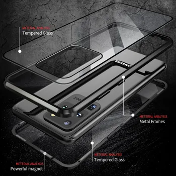 Urządzony w luksusowym metalowy magnetyczny os tylna pokrywa z hartowanego szkła dla Samsung Galaxy S20 Plus /S20 Ultra 5G rama metalowa pokrywa tylna
