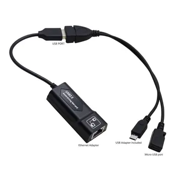 USB 2.0 to Adapter RJ45/ 2X Mirco USB kabel LAN Ethernet adapter do Amazon Fire TV 3 lub Stick GEN 2