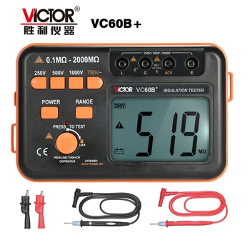 Victor VC60B+ Digital Insulation Resistance Tester 1000V Original Megger Insulation Tester DC/AC 0.1~2000m ohm hurtowych