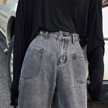 Vintage Niebieskie Dżinsy Damskie Letnie Koreańskie Damskie Spodnie Jeans Denim Spodnie 2020 Temat Codziennych Figi De Mujer Vaquero