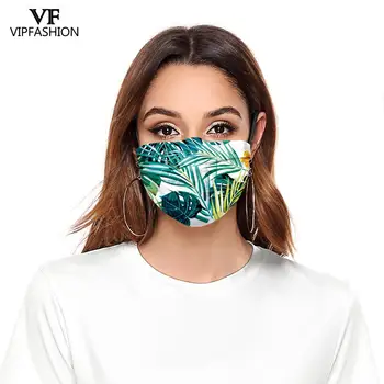 VIP Fashion Women Men są zmywalni Fabric Mouth Cover kwiatowy drukowane usta-piec muflowy wielokrotnego użytku maski do twarzy z kurzu